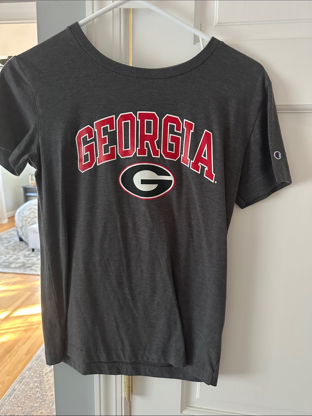 Champion Georgia Black Tee with Red Lettering